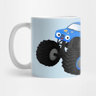 Cute blue monster truck cartoon illustration Mug